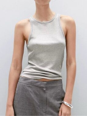 Massimo Dutti Grey/Silver Tank Top NWOT